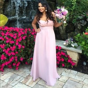 Dusty Rose/Muave Strapless Gown